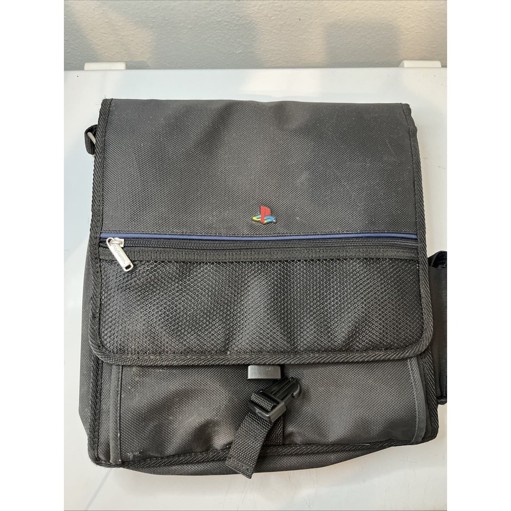 Vintage Sony Playstation PS1 PS2 Official Black Messenger Bag System Carry Case